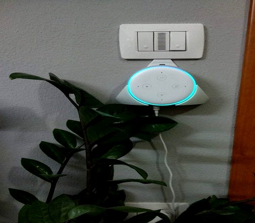 Echo dot support for electrical outlet