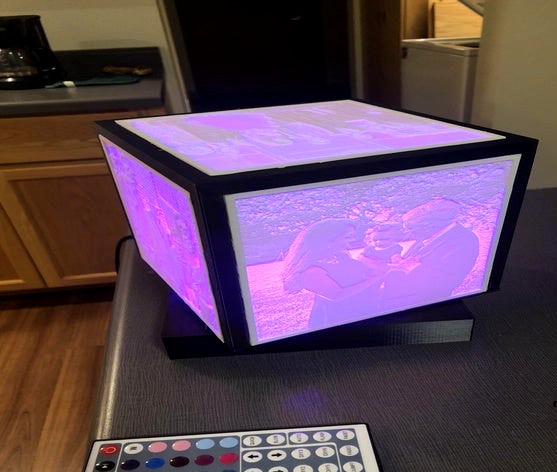 Rotating 5 sided Lithophane Cube 3d model