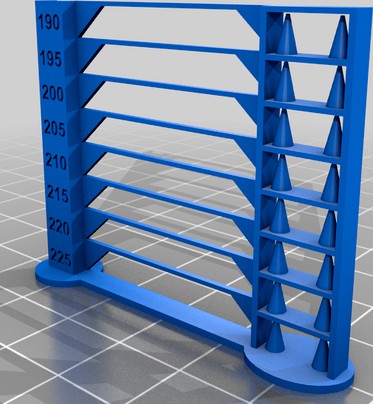 GCODE Temperature Tower 2g 39 minutes print