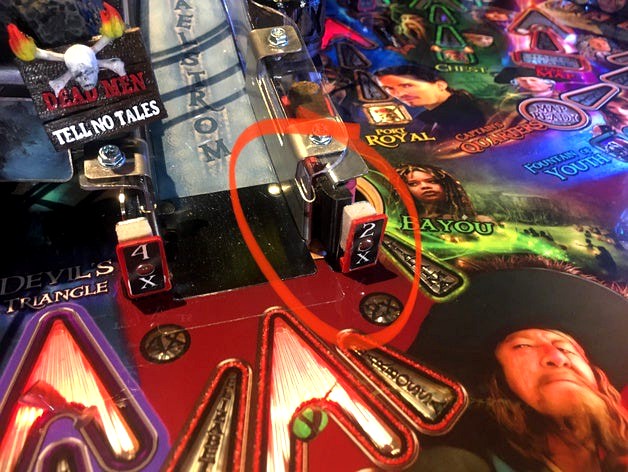 Jersey Jack Pinball - Pirates of the Caribbean "2X" Target Support