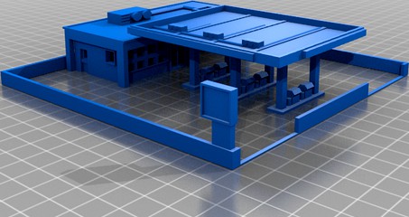 Initial D esso gas station N scale