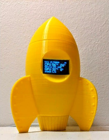 Nodemcu ESP Rocket case enclosure for OLED SSD1306