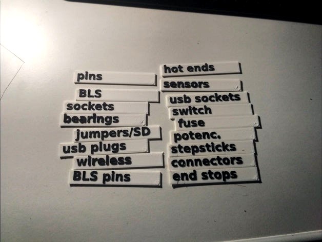 Custom labels for POWERFIX organizer from Lidl