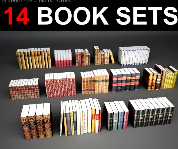 Book Set 3D Model