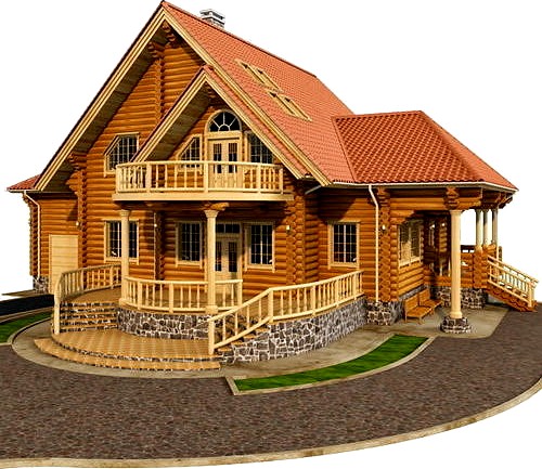 Log house - rounded log