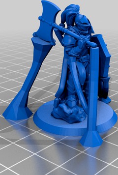 Knight with Axe and tree supports