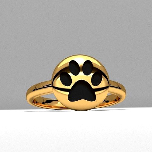 new fashion round pets footprint jewelry ring printable | 3D