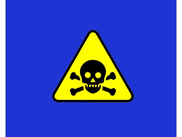 SKULL WARNING sign