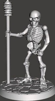 Undead Skeleton Cannon Crew Loading Member - 28mm