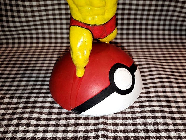 Pokeball Stand for Ultra Swole Pikachu