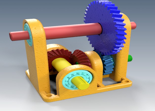 2:1 Demo GearBox Design for 3D Printing