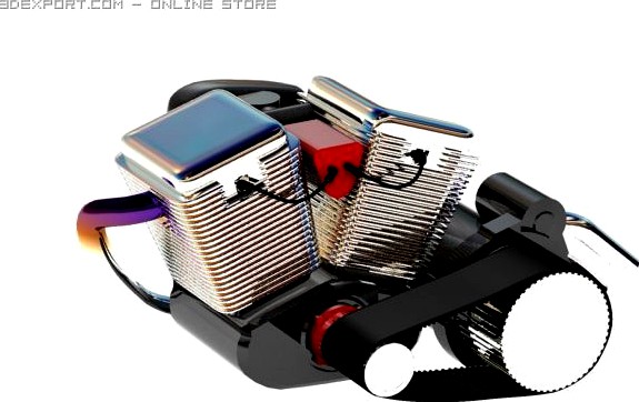 Motorcycle engine 3D Model
