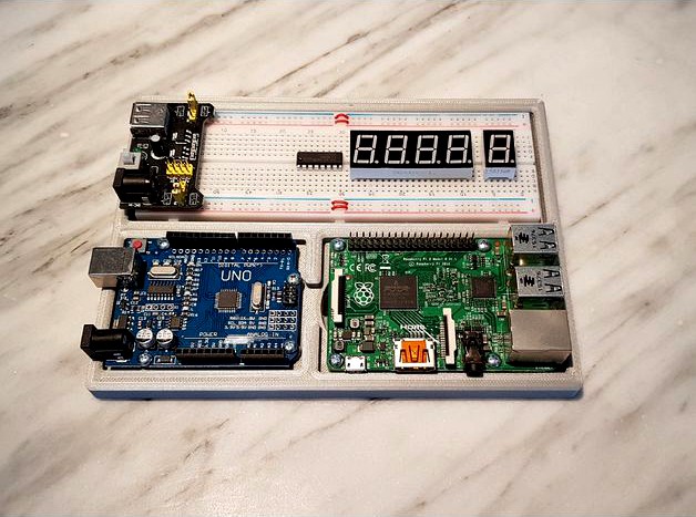 Experimental base plate for Arduino Uno and Raspberry Pi 3d model