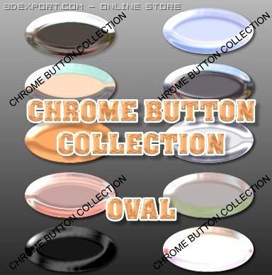 10 Oval Chrome Buttons 3D Model