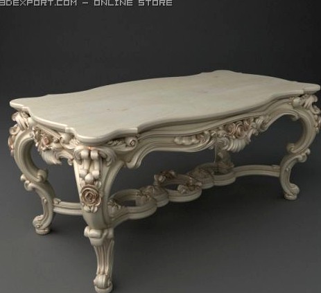 Elegant Baroque Table 3D Model