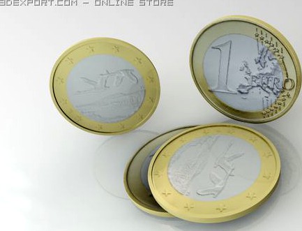 1 euro coins 3D Model
