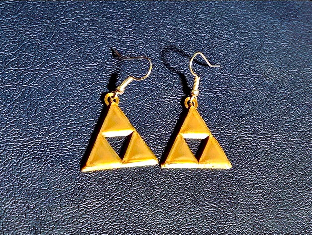 Triforce Earrings with Beveled Edges