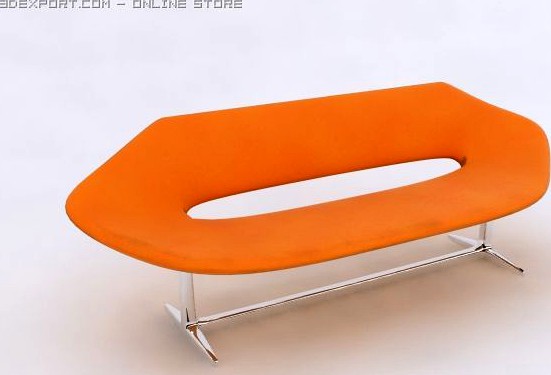 orange couch 3D Model