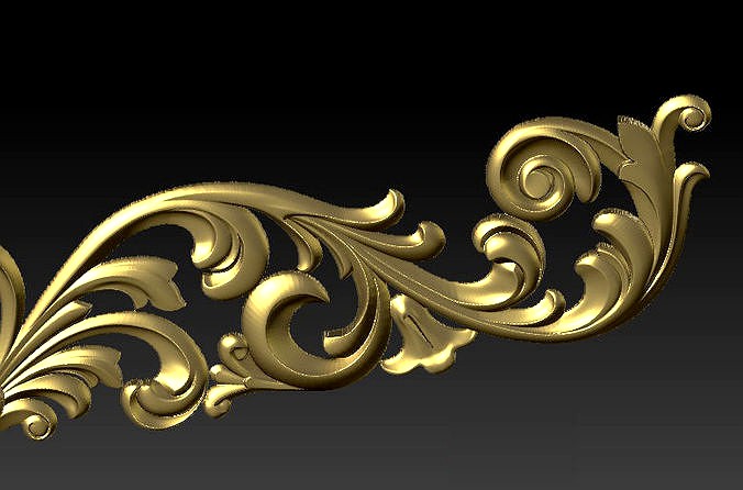 Classic  of luxurious gold pattern interior  with CNC sculpture
