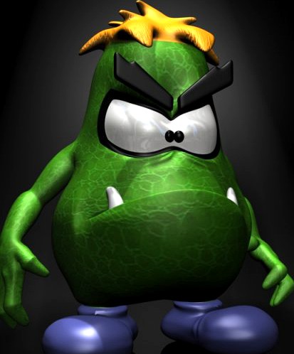 Alien Cartoon Character Rigged 3D Model