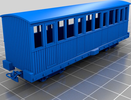 009 short bogie carriage model railway