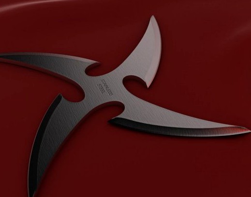 4 Point Curved Shuriken 3D Model