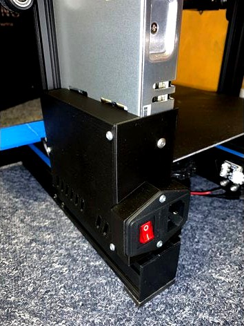 Ender 3 Pro PSU Cover (with space for relay & buck converter)