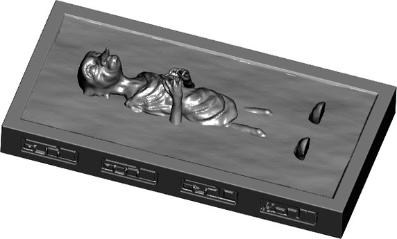 Carbonite Encased Dobby Elf w/ Optional Control Panels and 2 Stands