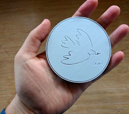 Dove Coaster (Picasso Line Drawing)