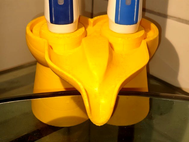 Double Oral B toothbrush holder with gutter