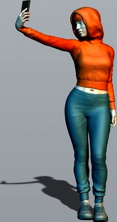 Pretty girl taking selfie