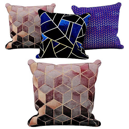 Pillow set 03 Pink And Grey Gradient Cubes