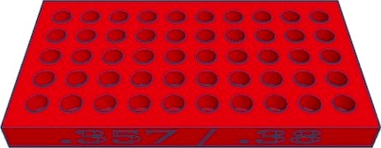Reloading tray/ Ladebrett .357 .38
