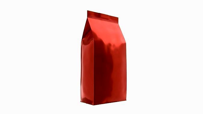 Plastic coffee bag package packet medium mock-up