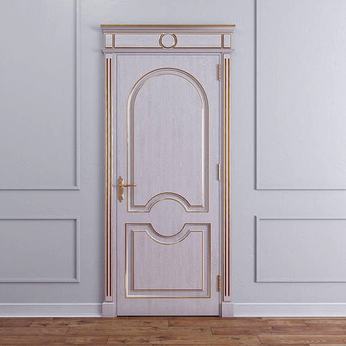 Classic door with gold lines on the edges
