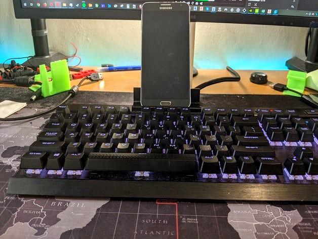 Corsair K70 keyboard snap phone stand