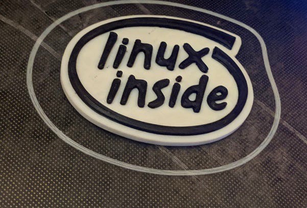Linux Inside Sticker (3D Printed)