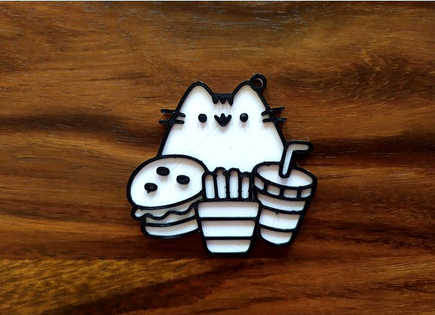Pusheen (fast food) Keychain