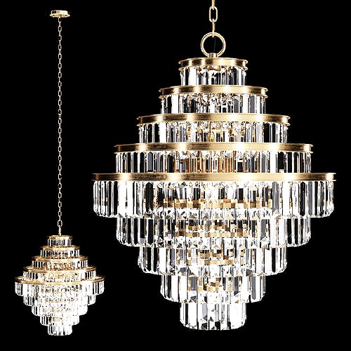 Restoration Hardware ALAINE CRYSTAL LARGE PENDANT Brass