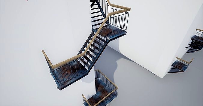 Building Stairs Modular Pack - UE4 ready - Low poly - 2k PBR