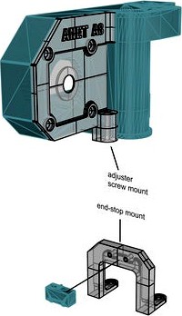 Anet A8 variable X stepper cover with adjustable end-stop