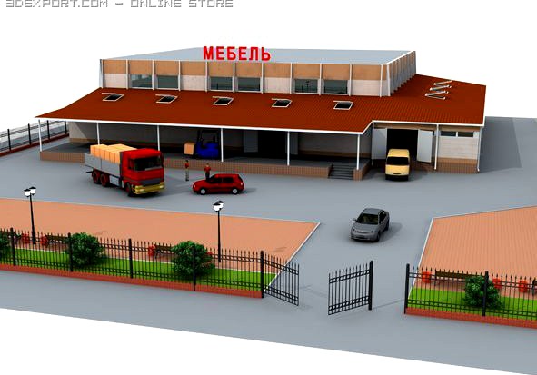 building of a factory 3D Model