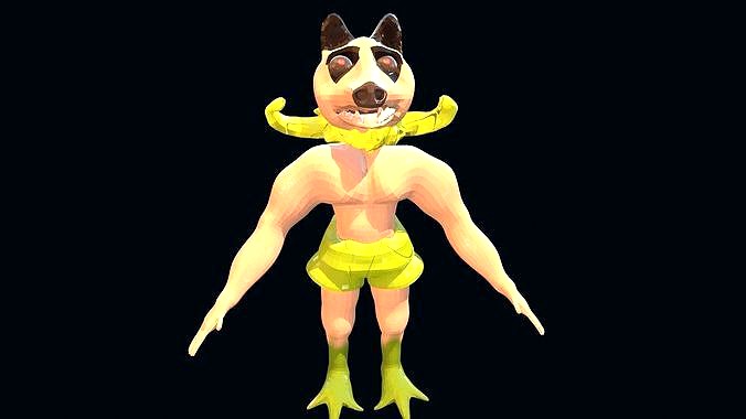 Low-Poly Character dog 3d model