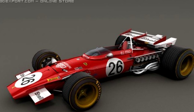 Ferrari F312b  1970 Low Poly 3D Model