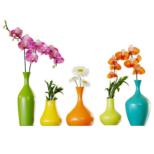 Colored vases