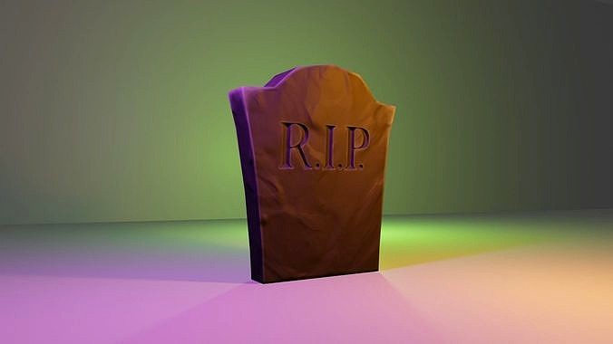 Low Poly Stylistic Grave Stone