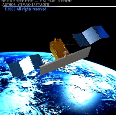 Radar satellite 3D Model