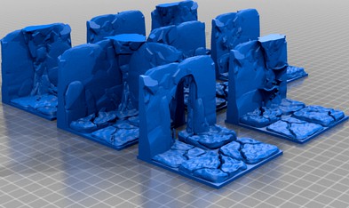 natural grotto dungeon tiles - modular dungeon - scaled to 30mm tiles