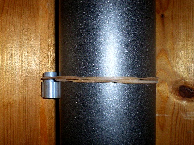 Simple tube holder with rubber band