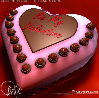 valentine cake 3D Model